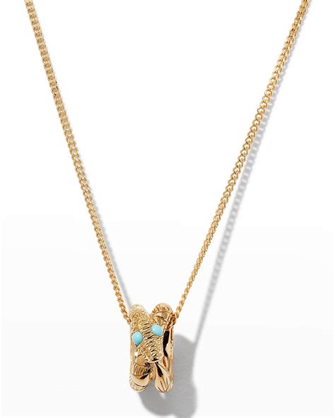 Gucci Ouroboros Turquoise Necklace .